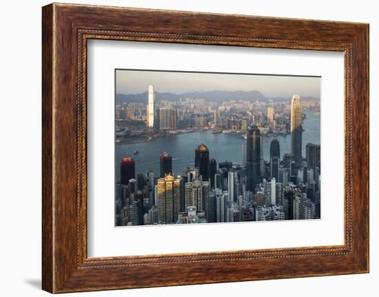 City Skyline from Victoria Peak, Hong Kong, China-Paul Souders-Framed Photographic Print