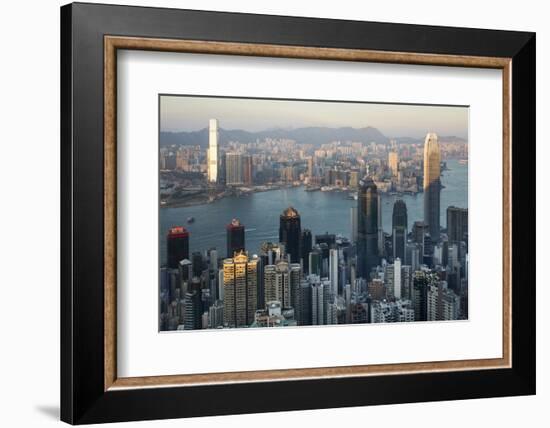 City Skyline from Victoria Peak, Hong Kong, China-Paul Souders-Framed Photographic Print