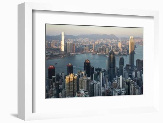 City Skyline from Victoria Peak, Hong Kong, China-Paul Souders-Framed Photographic Print