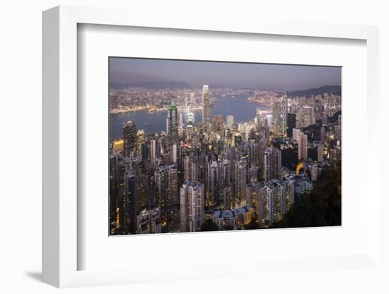 City Skyline from Victoria Peak, Hong Kong, China-Paul Souders-Framed Photographic Print