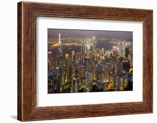 City Skyline from Victoria Peak, Hong Kong, China-Paul Souders-Framed Photographic Print