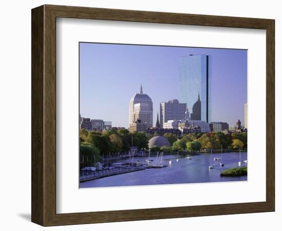 City Skyline in Early Morning, Boston, Massachusetts, New England, USA-Roy Rainford-Framed Photographic Print