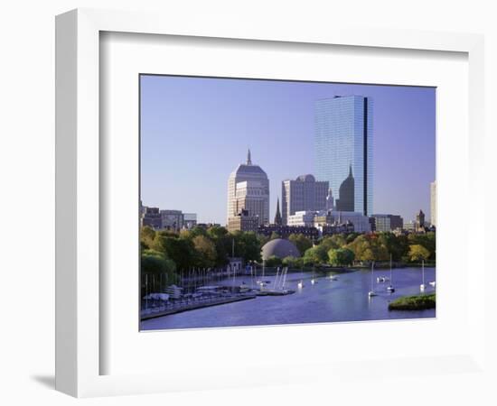 City Skyline in Early Morning, Boston, Massachusetts, New England, USA-Roy Rainford-Framed Photographic Print