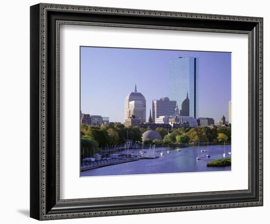 City Skyline in Early Morning, Boston, Massachusetts, New England, USA-Roy Rainford-Framed Photographic Print