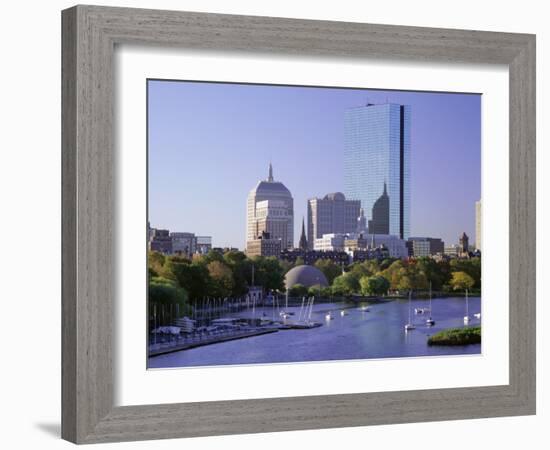 City Skyline in Early Morning, Boston, Massachusetts, New England, USA-Roy Rainford-Framed Photographic Print