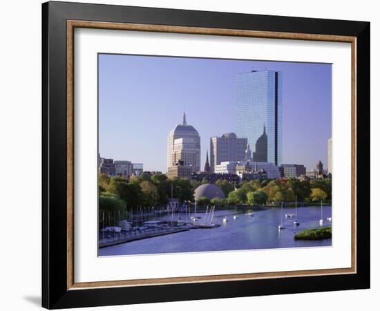 City Skyline in Early Morning, Boston, Massachusetts, New England, USA-Roy Rainford-Framed Photographic Print