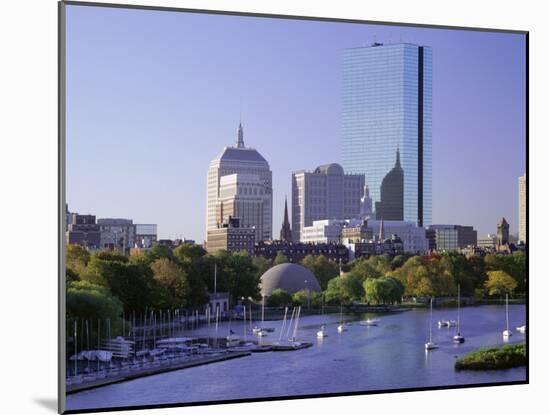 City Skyline in Early Morning, Boston, Massachusetts, New England, USA-Roy Rainford-Mounted Photographic Print