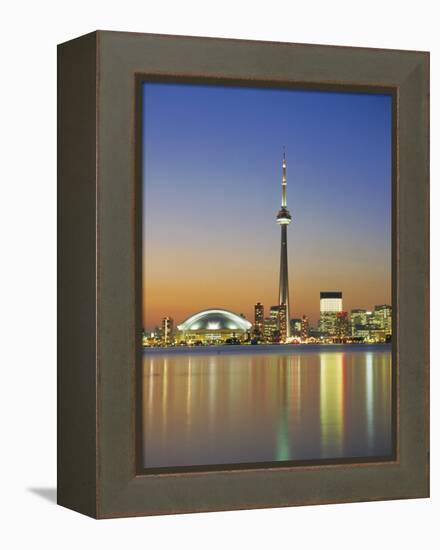 City Skyline Including Cn Tower in the Evening, Toronto, Ontario, Canada-Roy Rainford-Framed Premier Image Canvas