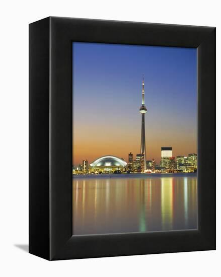 City Skyline Including Cn Tower in the Evening, Toronto, Ontario, Canada-Roy Rainford-Framed Premier Image Canvas