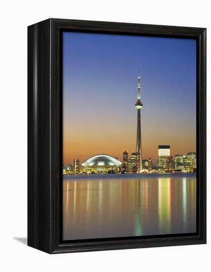 City Skyline Including Cn Tower in the Evening, Toronto, Ontario, Canada-Roy Rainford-Framed Premier Image Canvas