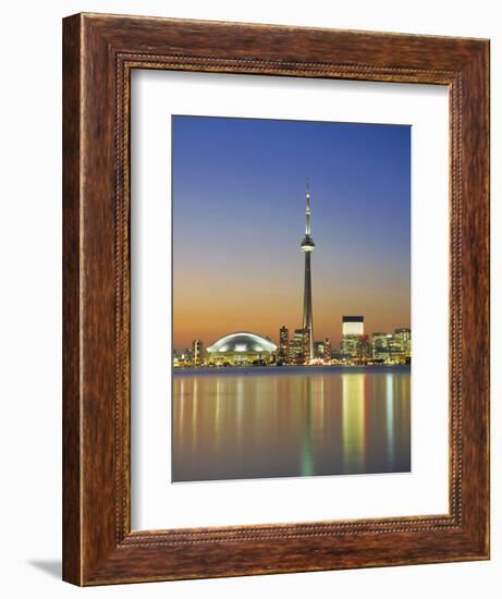 City Skyline Including Cn Tower in the Evening, Toronto, Ontario, Canada-Roy Rainford-Framed Photographic Print