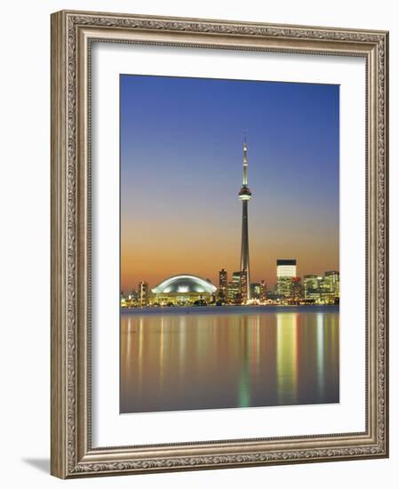 City Skyline Including Cn Tower in the Evening, Toronto, Ontario, Canada-Roy Rainford-Framed Photographic Print