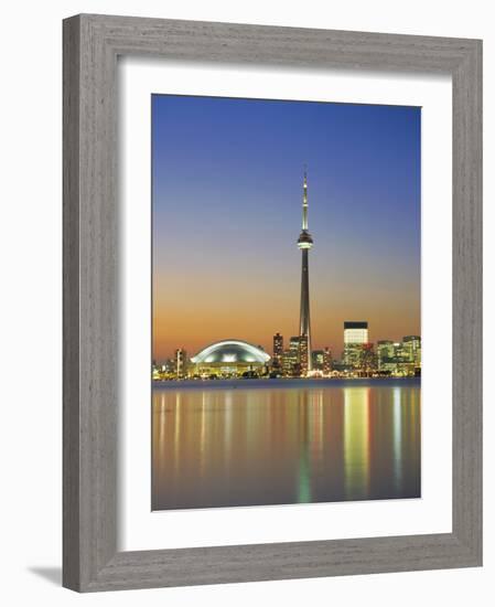 City Skyline Including Cn Tower in the Evening, Toronto, Ontario, Canada-Roy Rainford-Framed Photographic Print