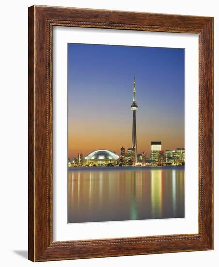 City Skyline Including Cn Tower in the Evening, Toronto, Ontario, Canada-Roy Rainford-Framed Photographic Print