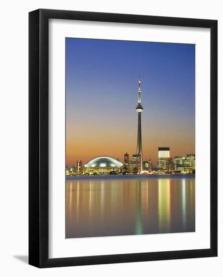 City Skyline Including Cn Tower in the Evening, Toronto, Ontario, Canada-Roy Rainford-Framed Photographic Print