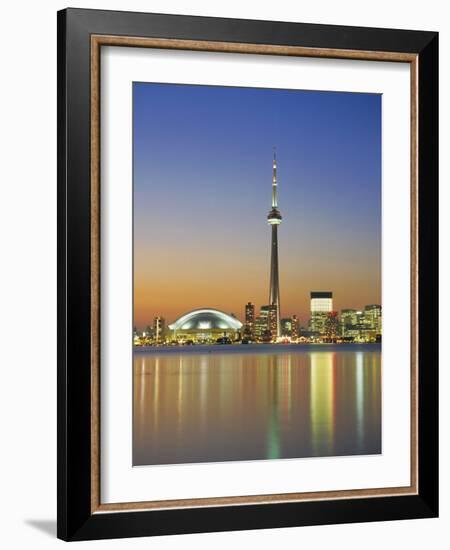 City Skyline Including Cn Tower in the Evening, Toronto, Ontario, Canada-Roy Rainford-Framed Photographic Print