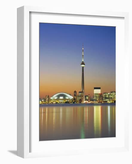 City Skyline Including Cn Tower in the Evening, Toronto, Ontario, Canada-Roy Rainford-Framed Photographic Print