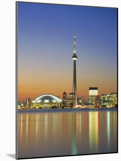 City Skyline Including Cn Tower in the Evening, Toronto, Ontario, Canada-Roy Rainford-Mounted Photographic Print