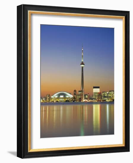 City Skyline Including Cn Tower in the Evening, Toronto, Ontario, Canada-Roy Rainford-Framed Photographic Print