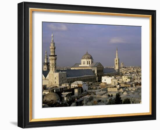 City Skyline Including Omayyad Mosque and Souk, Unesco World Heritage Site, Damascus, Syria-Bruno Morandi-Framed Photographic Print