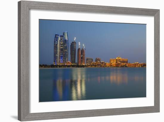 City Skyline Looking Towards the Emirates Palace Hotel and Etihad Towers-Jane Sweeney-Framed Photographic Print