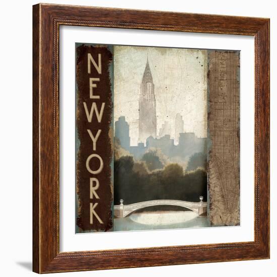 City Skyline New York Vintage Square-Marco Fabiano-Framed Art Print