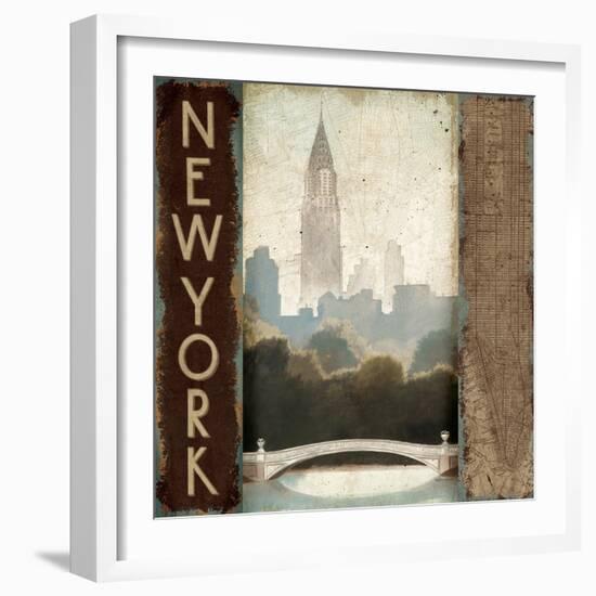 City Skyline New York Vintage Square-Marco Fabiano-Framed Art Print