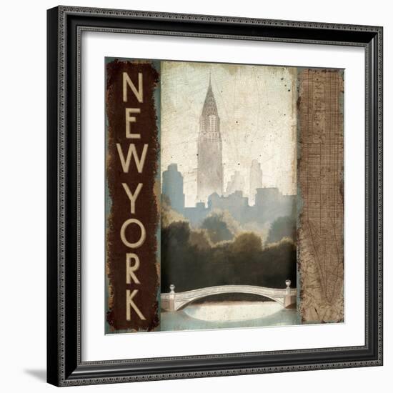 City Skyline New York Vintage Square-Marco Fabiano-Framed Premium Giclee Print