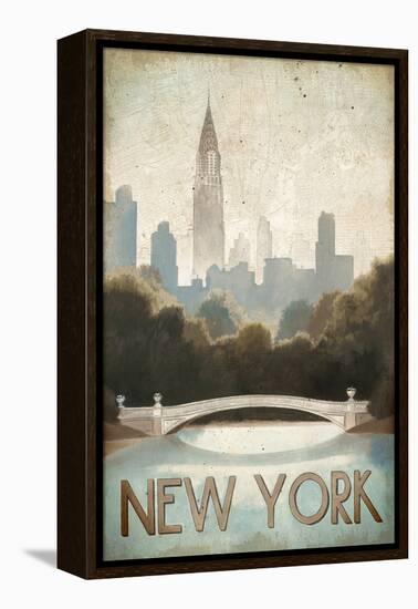 City Skyline New York Vintage V2-Marco Fabiano-Framed Stretched Canvas