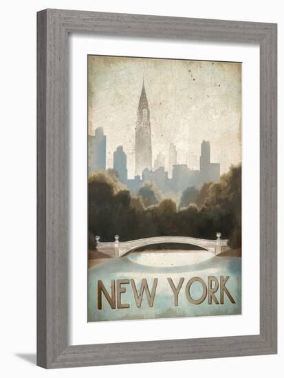 City Skyline New York Vintage V2-Marco Fabiano-Framed Premium Giclee Print