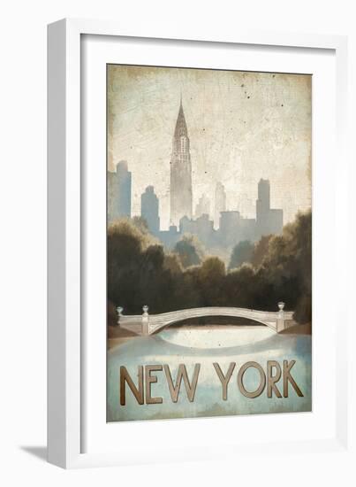 City Skyline New York Vintage V2-Marco Fabiano-Framed Premium Giclee Print