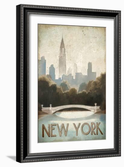 City Skyline New York Vintage V2-Marco Fabiano-Framed Premium Giclee Print