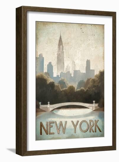 City Skyline New York Vintage V2-Marco Fabiano-Framed Art Print