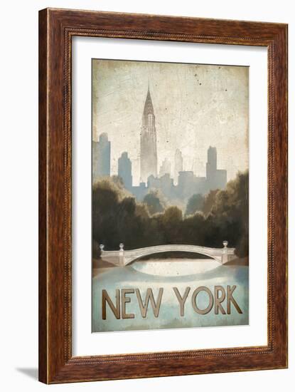 City Skyline New York Vintage V2-Marco Fabiano-Framed Art Print