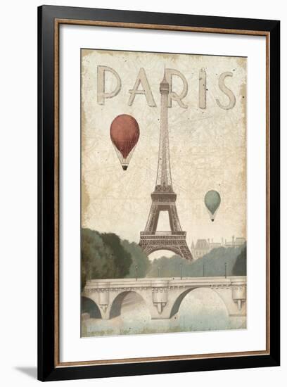 City Skyline Paris Vintage V2-Marco Fabiano-Framed Art Print