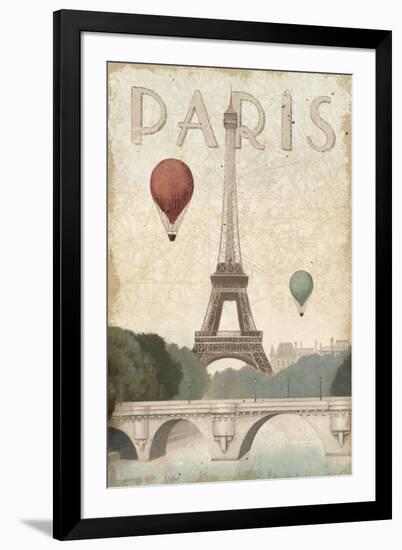 City Skyline Paris Vintage V2-Marco Fabiano-Framed Art Print