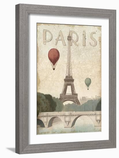 City Skyline Paris Vintage V2-Marco Fabiano-Framed Art Print