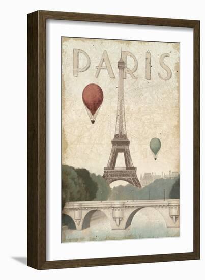 City Skyline Paris Vintage V2-Marco Fabiano-Framed Art Print