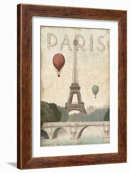 City Skyline Paris Vintage V2-Marco Fabiano-Framed Art Print