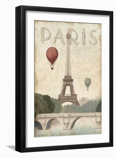 City Skyline Paris Vintage V2-Marco Fabiano-Framed Art Print