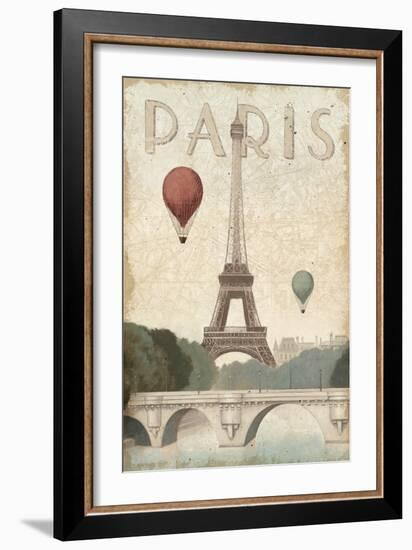 City Skyline Paris Vintage V2-Marco Fabiano-Framed Art Print