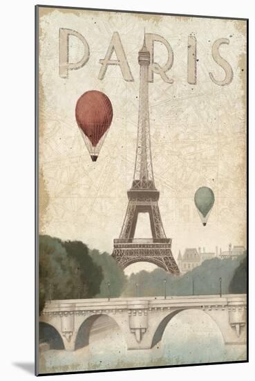 City Skyline Paris Vintage V2-Marco Fabiano-Mounted Art Print