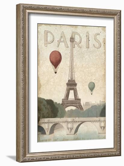 City Skyline Paris Vintage V2-Marco Fabiano-Framed Premium Giclee Print