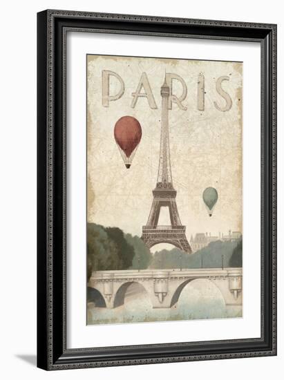 City Skyline Paris Vintage V2-Marco Fabiano-Framed Premium Giclee Print