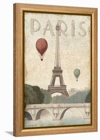 City Skyline Paris Vintage V2-Marco Fabiano-Framed Stretched Canvas