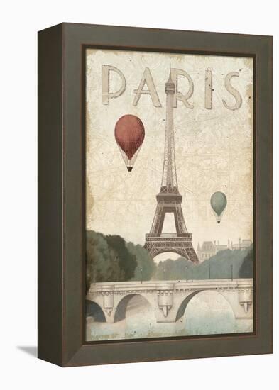 City Skyline Paris Vintage V2-Marco Fabiano-Framed Stretched Canvas