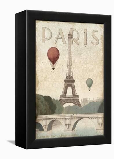 City Skyline Paris Vintage V2-Marco Fabiano-Framed Stretched Canvas