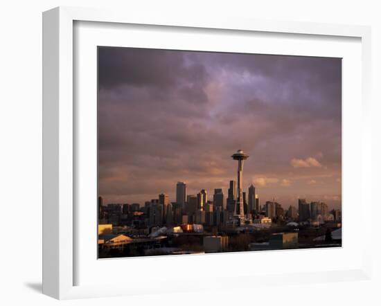 City Skyline, Seattle, Washington State, United States of America (U.S.A.), North America-Aaron McCoy-Framed Photographic Print