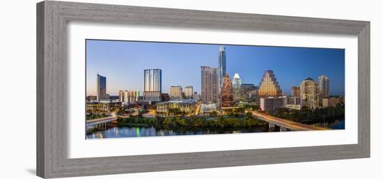 City Skyline Viewed across the Colorado River, Austin, Texas, Usa-Gavin Hellier-Framed Photographic Print