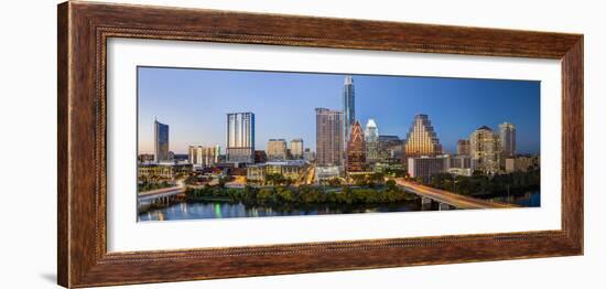 City Skyline Viewed across the Colorado River, Austin, Texas, Usa-Gavin Hellier-Framed Photographic Print